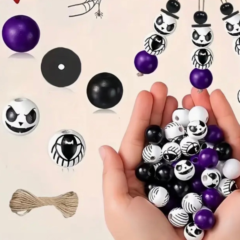 Ghost Face Halloween DIY Beads